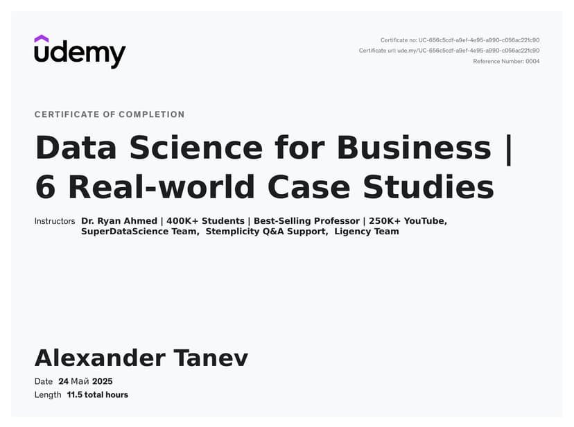 Data Science for Business Certificate